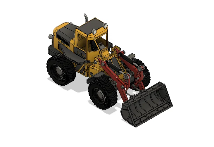 Xe Xúc Lật Đầu Màu Vàng Có Chuyển Động (Yellow Front Loader with Movements) - Image 2