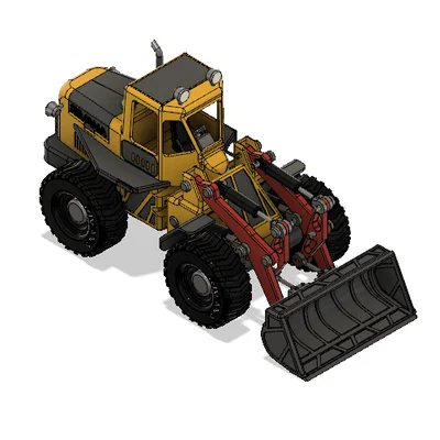 Xe Xúc Lật Đầu Màu Vàng Có Chuyển Động (Yellow Front Loader with Movements)