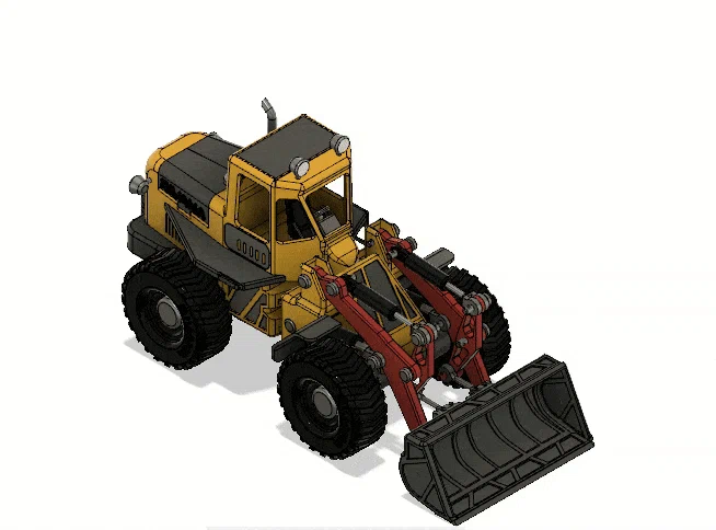 Xe Xúc Lật Đầu Màu Vàng Có Chuyển Động (Yellow Front Loader with Movements) - Image 3