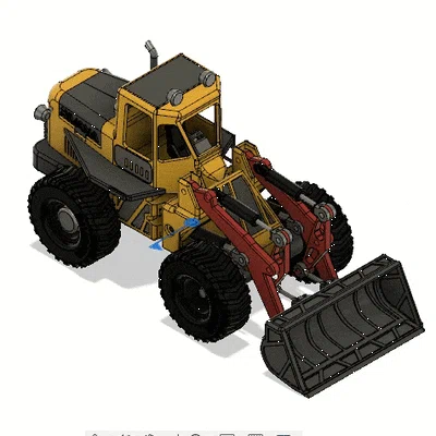 Xe Xúc Lật Đầu Màu Vàng Có Chuyển Động (Yellow Front Loader with Movements)