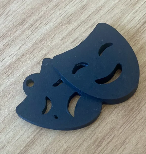 Móc khóa hình mặt nạ kịch nghệ cho người yêu nghệ thuật - STL 3D - Image 1