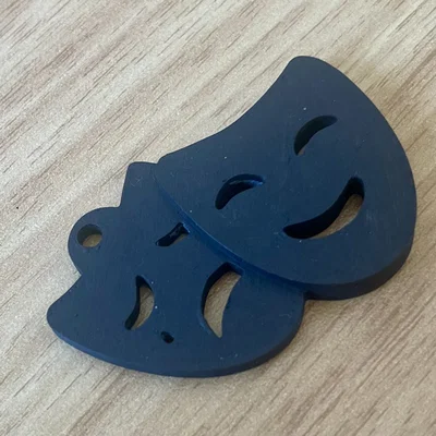 Móc khóa hình mặt nạ kịch nghệ cho người yêu nghệ thuật - STL 3D
