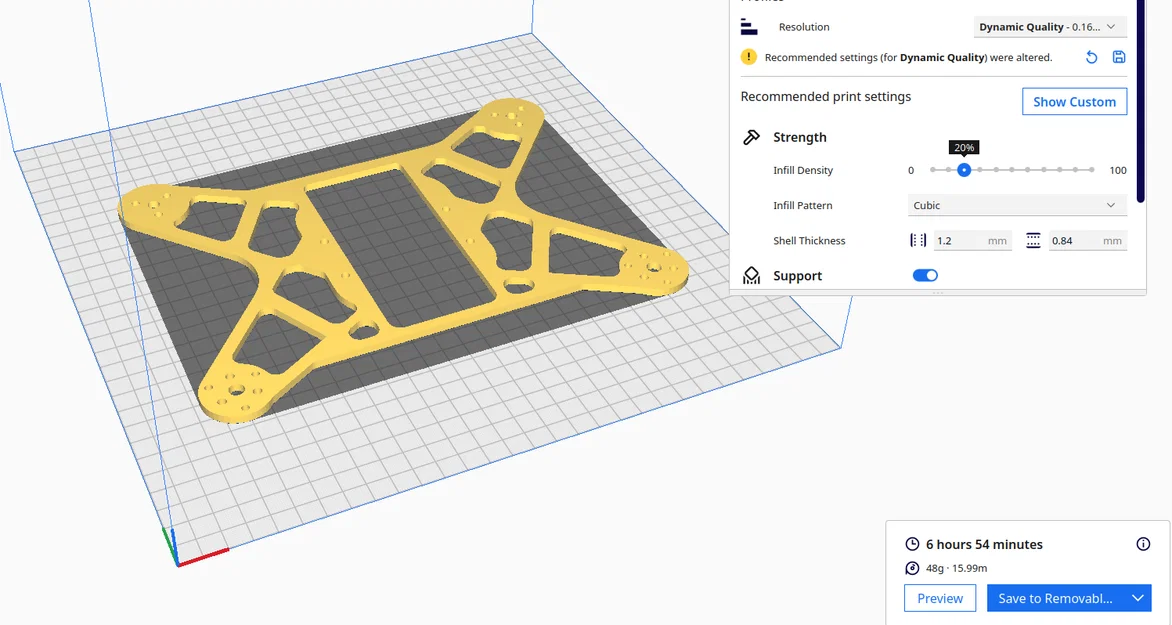 Frame Carbonme cho DJI FPV + Cradle & Feet in 3D Printer - Image 2
