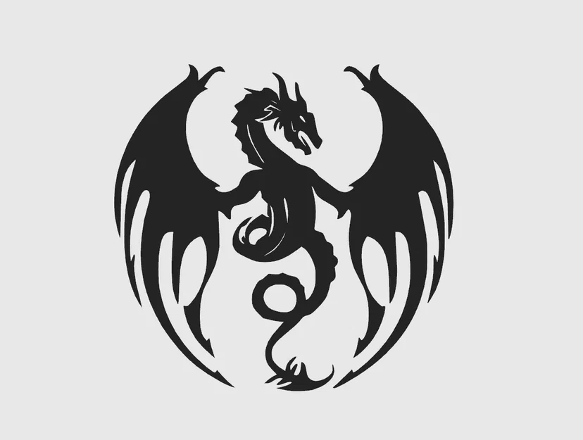 Mẫu trang trí tường hình Rồng độc đáo (Dragon Wall Art) in 3D - Image 1
