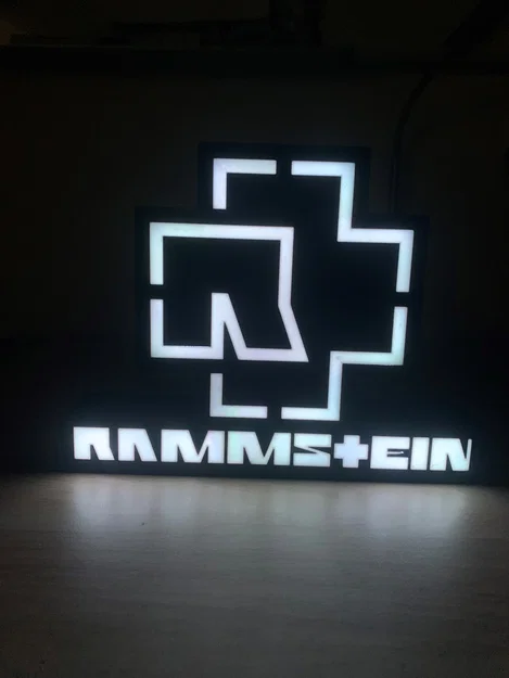 Mẫu đèn trang trí Light Box logo Rammstein in 3D cực chất - Image 1