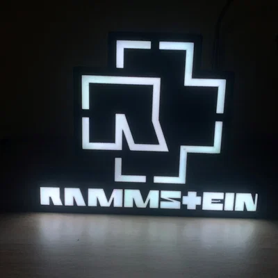 Mẫu đèn trang trí Light Box logo Rammstein in 3D cực chất