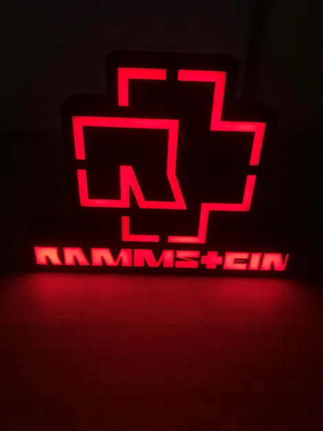 Mẫu đèn trang trí Light Box logo Rammstein in 3D cực chất - Image 2