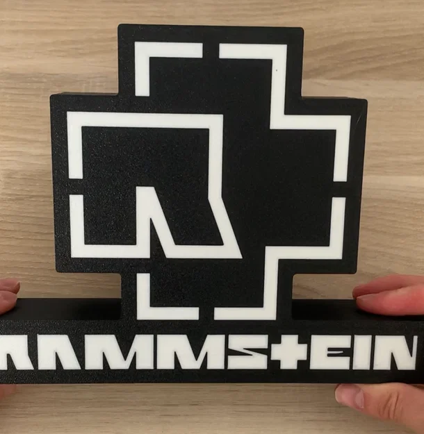 Mẫu đèn trang trí Light Box logo Rammstein in 3D cực chất - Image 3