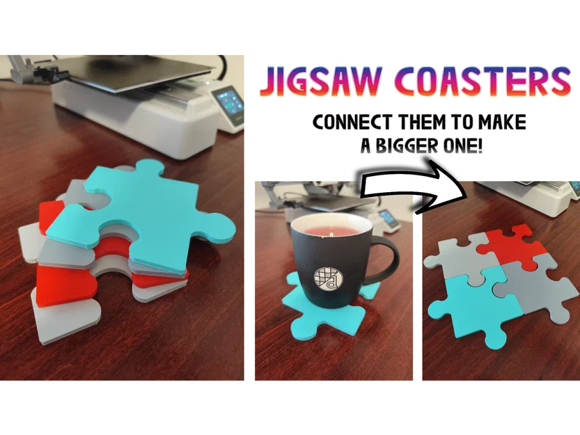Lót Ly Ghép Hình Kết Nối (Connecting Puzzle Coasters) - Image 1
