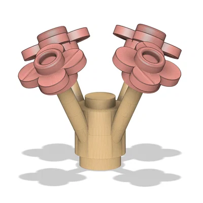 Mô hình hoa LEGO High Poly tinh tế - Phụ kiện trang trí in 3D