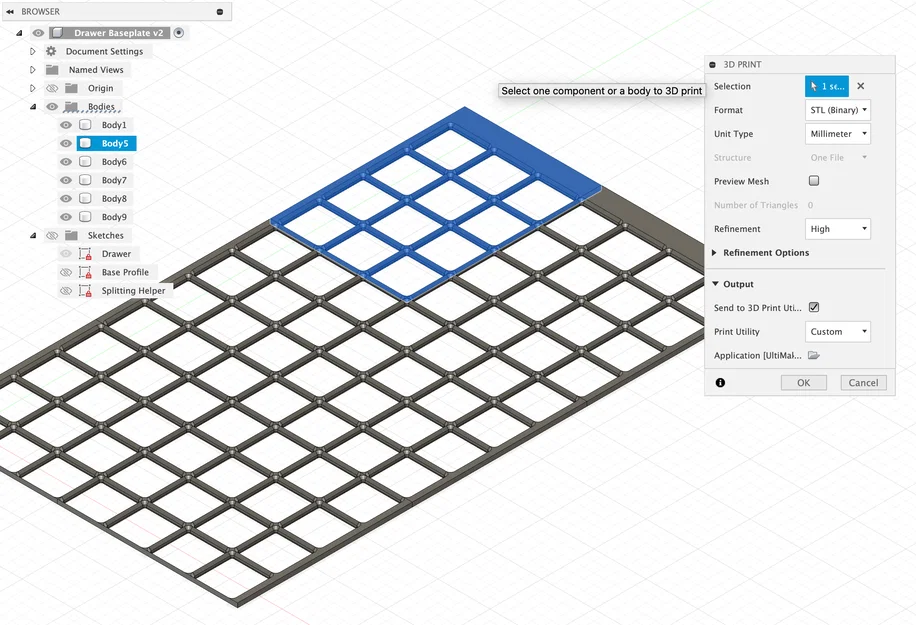 Bộ tạo Gridfinity Drawer Baseplate (Fusion360) – Generator theo kích thước ngăn kéo - Image 2