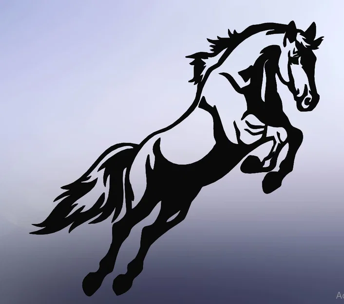 Mô hình treo tường trang trí nghệ thuật hình con ngựa 2D độc đáo - Image 1