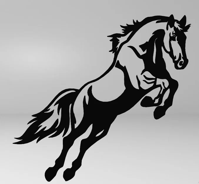 Mô hình treo tường trang trí nghệ thuật hình con ngựa 2D độc đáo - Image 2