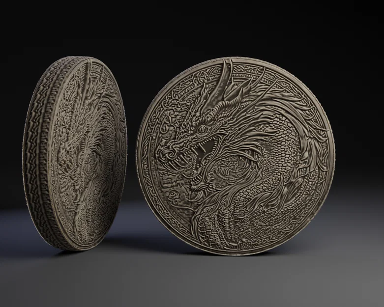 Mô hình đồng xu Rồng Dragon Coin - Thiết kế chi tiết cho D&D - Image 1