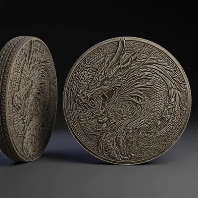 Mô hình đồng xu Rồng Dragon Coin - Thiết kế chi tiết cho D&D