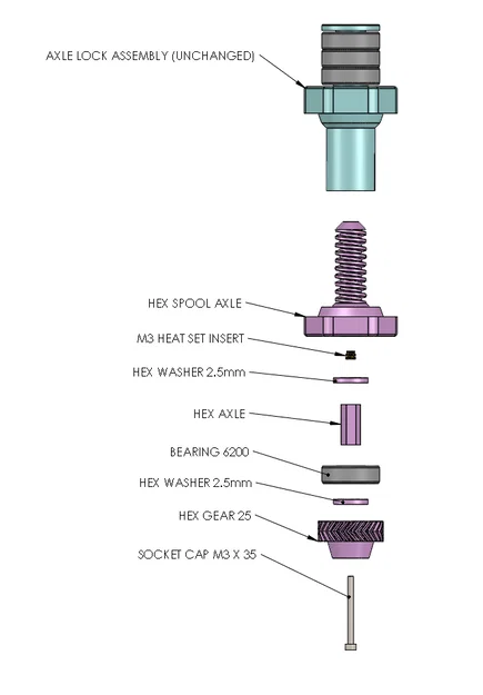 Winder Spool Holder with Hex Axle (Bộ giữ spool winder với trục lục giác) - Image 3
