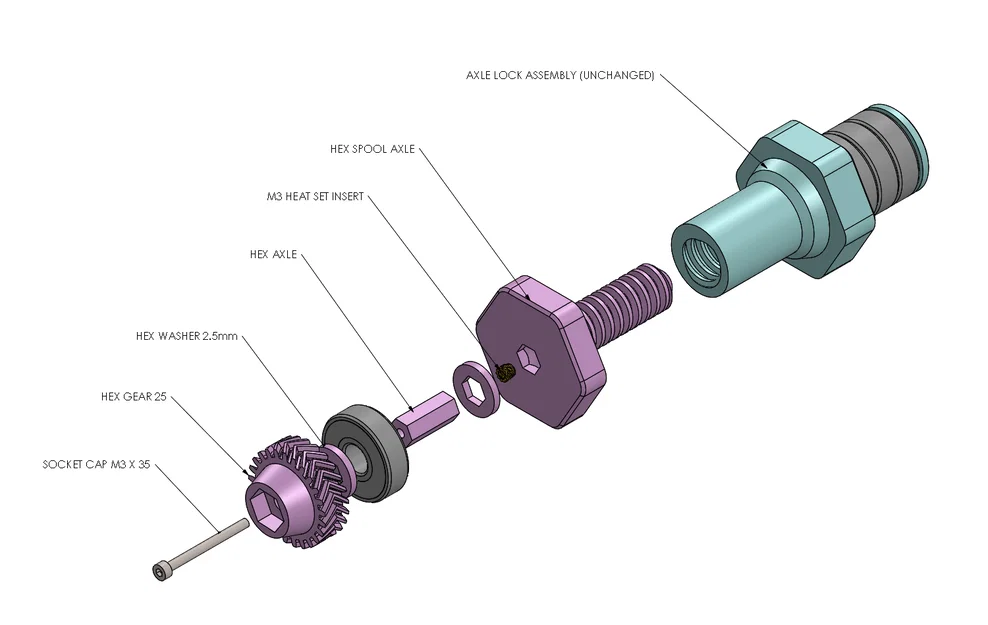 Winder Spool Holder with Hex Axle (Bộ giữ spool winder với trục lục giác) - Image 4