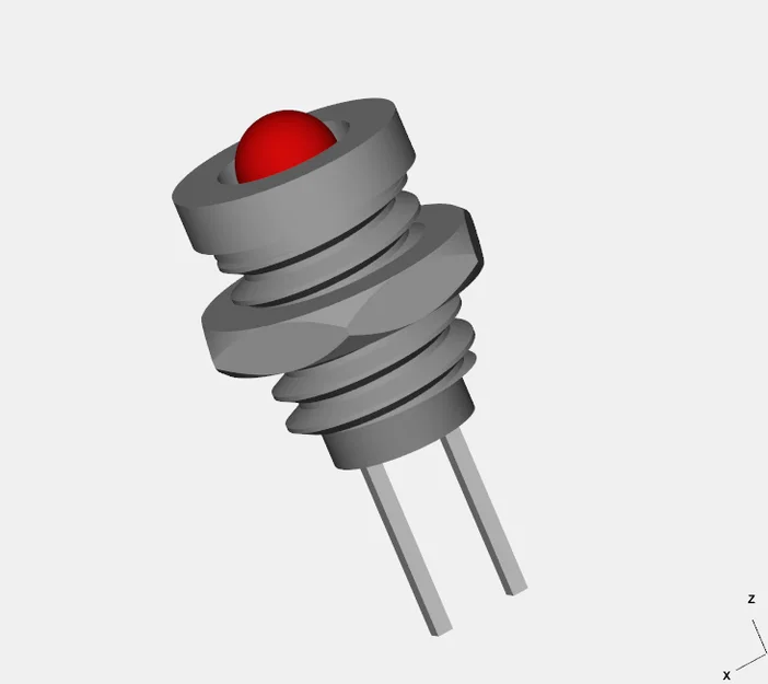 Component gá LED phẳng 3mm (3mm LED Flat Holder Component) - Image 2