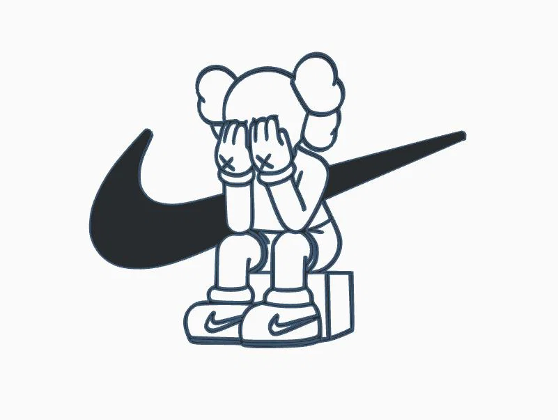Kaws - Nike 2D plate (tấm 2D treo tường) - Image 1
