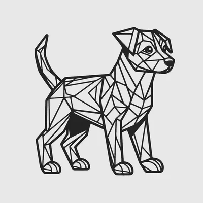 Mô hình chú chó Low Poly treo tường - Thiết kế in 3D đơn giản