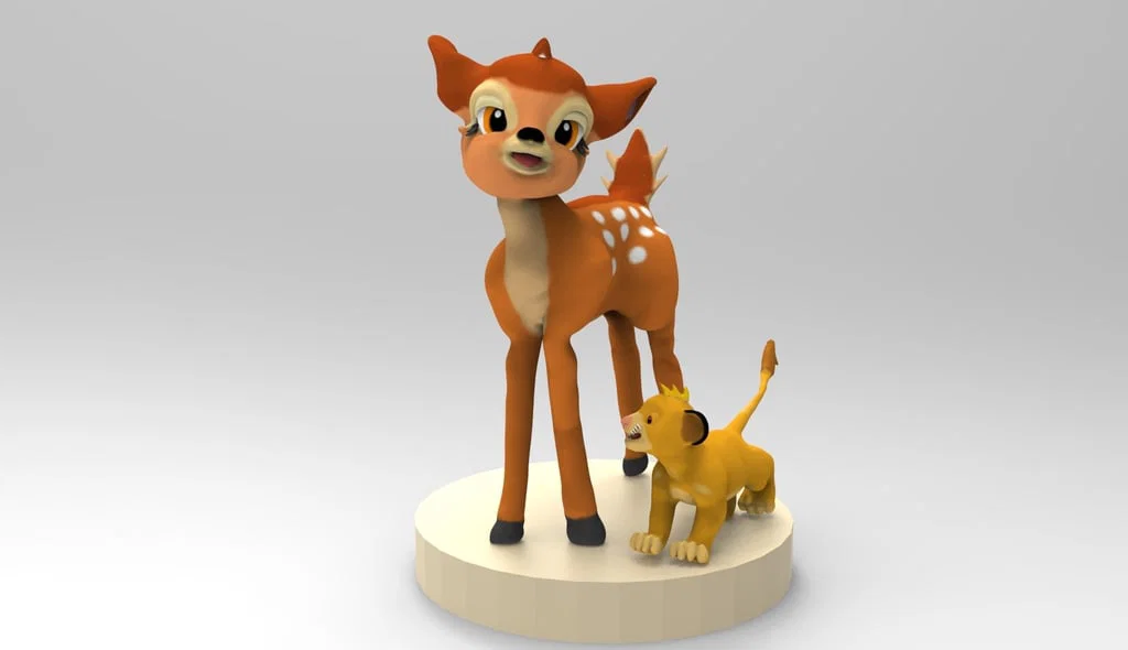 Mô hình 3D tượng Bambi và Simba đáng yêu cho người sưu tầm - Image 1
