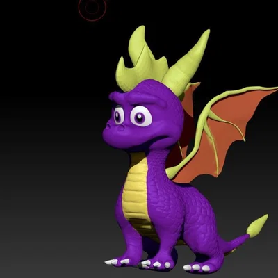 Mô hình 3D rồng Spyro đáng yêu từ game PS2