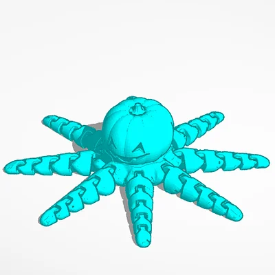 Mô hình Bạch Tuộc Bí Ngô Halloween in 3D linh hoạt