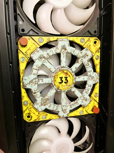 Nắp lưới che quạt 120mm kiểu cửa Vault Fallout - Image 1