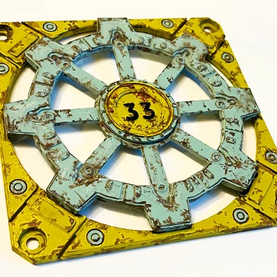 Nắp lưới che quạt 120mm kiểu cửa Vault Fallout