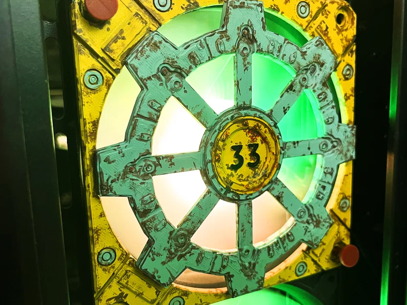 Nắp lưới che quạt 120mm kiểu cửa Vault Fallout - Image 3