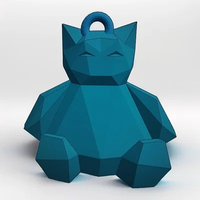 Móc khóa Snorlax Low Poly phong cách độc đáo cho fan Pokémon