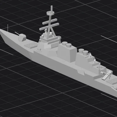 Mô hình tàu chiến USS Sullivans in 3D chi tiết cực đẹp