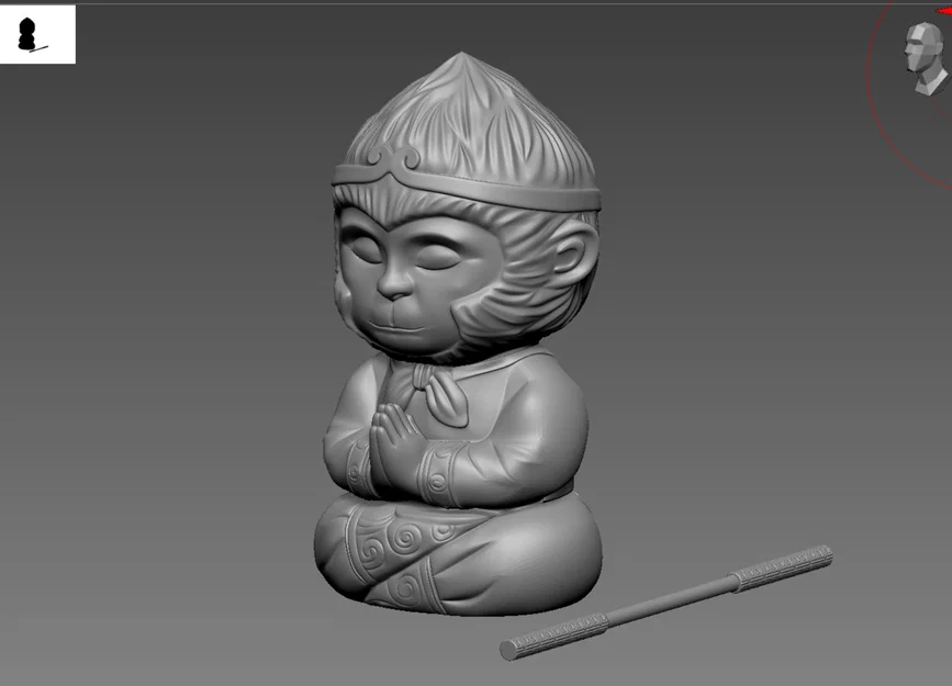 Mô hình Tề Thiên Đại Thánh 60mm 3D dễ thương trang trí bàn làm việc - Image 3