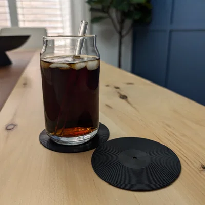 Miếng lót ly hình đĩa Vinyl Record (Vinyl Record Coaster)