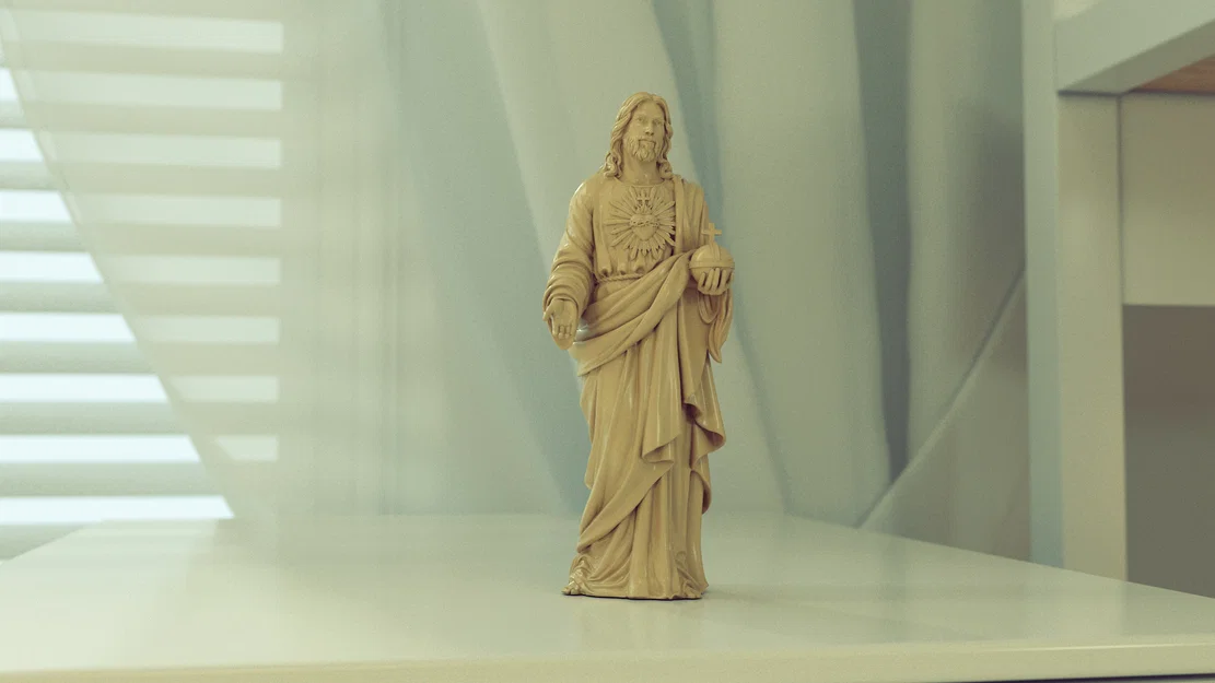 Mô hình tượng Chúa Jesus điêu khắc chi tiết cho in 3D - Image 1