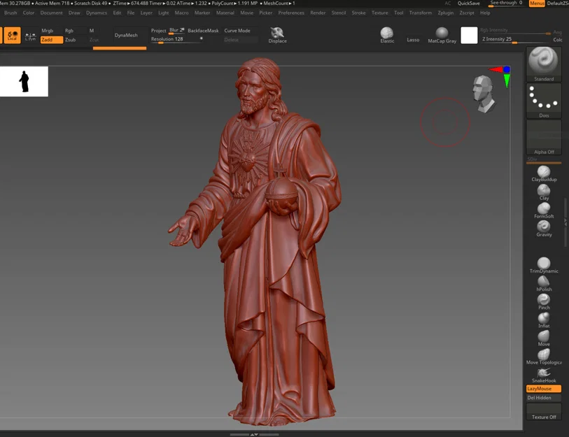 Mô hình tượng Chúa Jesus điêu khắc chi tiết cho in 3D - Image 3
