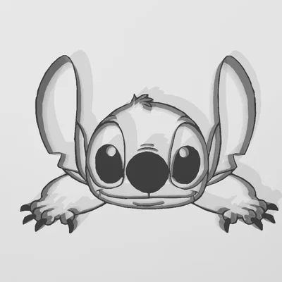 Mô hình trang trí tường Stitch 3D dễ thương