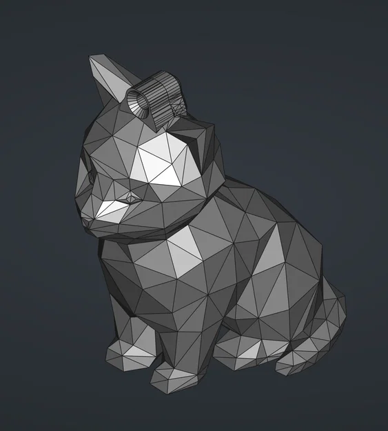 Móc khóa mèo Low Poly với thiết kế móc treo siêu bền - Image 1