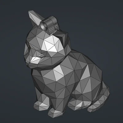 Móc khóa mèo Low Poly với thiết kế móc treo siêu bền