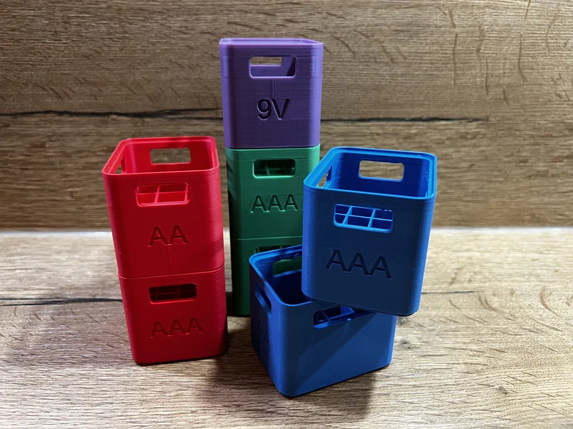 Hộp đựng pin 3D kiểu thùng hàng siêu gọn cho AA, AAA và 9V - Image 1