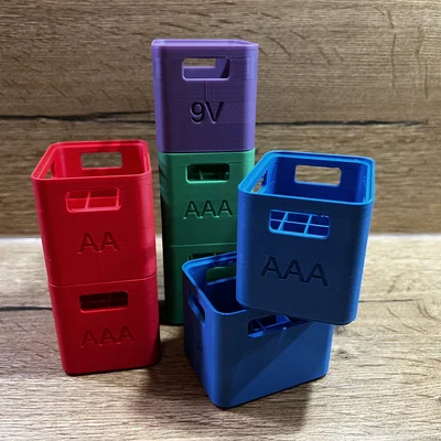 Hộp đựng pin 3D kiểu thùng hàng siêu gọn cho AA, AAA và 9V