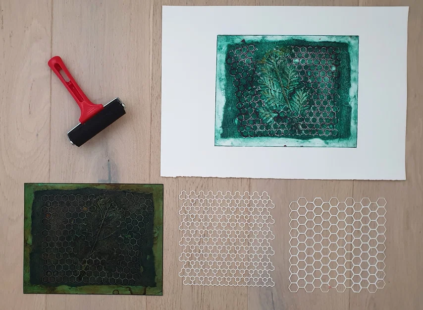 Bộ mẫu họa tiết hình học 3D cho nghệ thuật in ấn Collagraph - Image 2