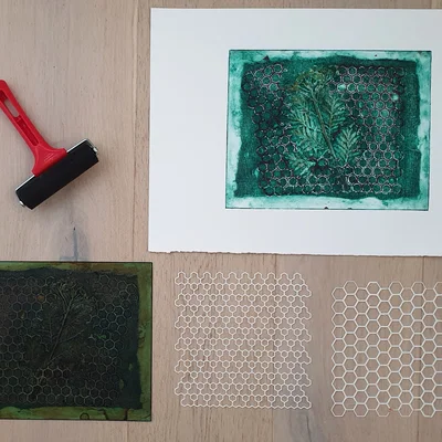 Bộ mẫu họa tiết hình học 3D cho nghệ thuật in ấn Collagraph