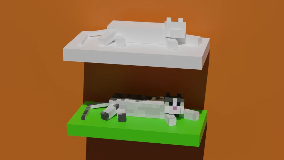 Mô hình mèo Minecraft 3D decor bàn làm việc cực chất - Image 1