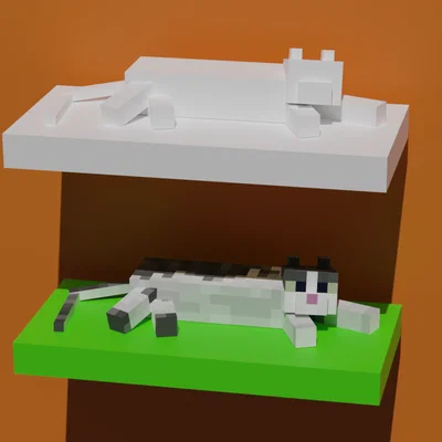 Mô hình mèo Minecraft 3D decor bàn làm việc cực chất