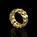 File in 3D nhẫn dây xích Cuban sang trọng - Gold Cuban Link Ring - Thumbnail 1