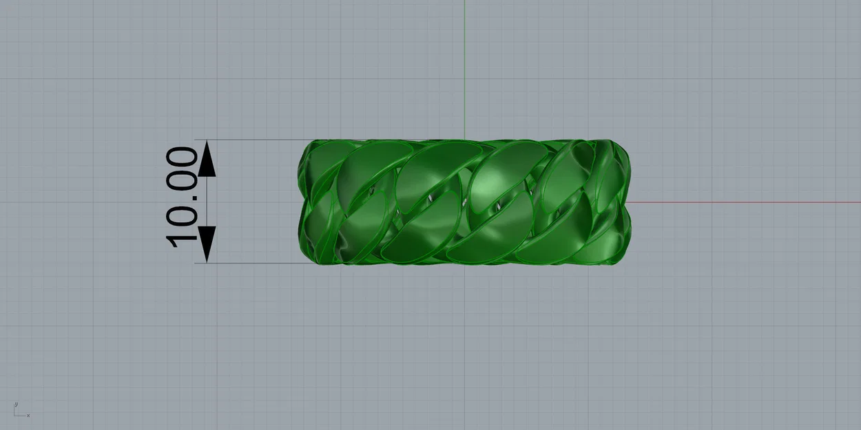 File in 3D nhẫn dây xích Cuban sang trọng - Gold Cuban Link Ring - Image 6