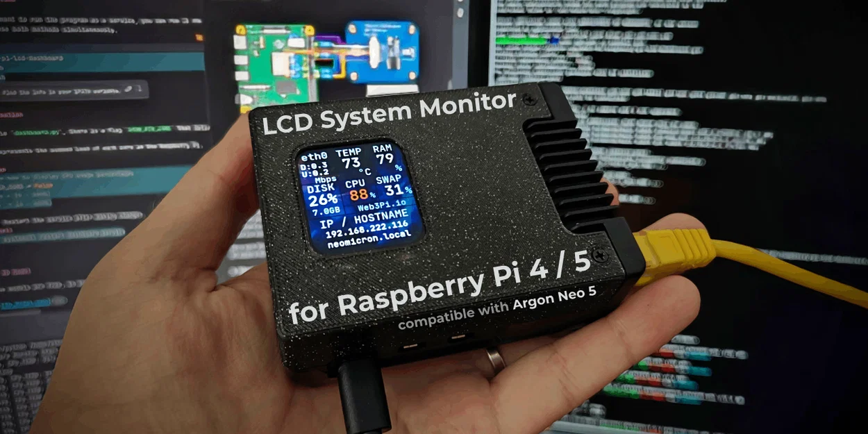 Nắp cover vỏ Argon Neo 5 gắn LCD 1.69" cho Raspberry Pi - Image 1