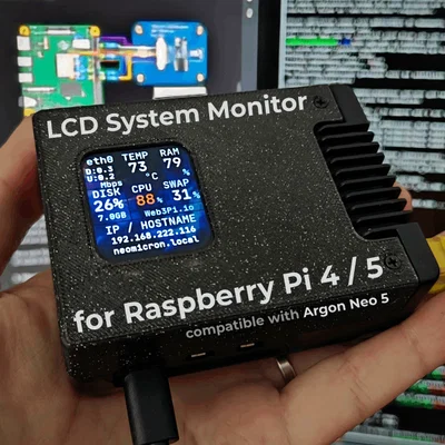 Nắp cover vỏ Argon Neo 5 gắn LCD 1.69" cho Raspberry Pi