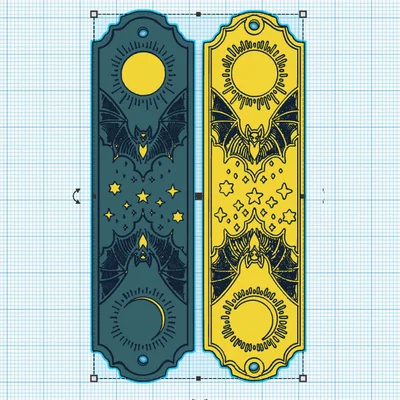Thẻ đánh dấu và nhãn dán họa tiết Dơi Gothic in 3D độc đáo